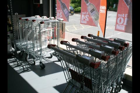 BB's Warehouse trolleys at the entrance